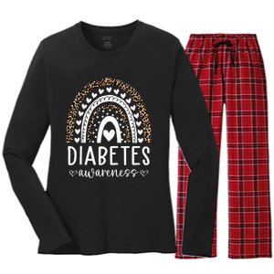 In November We Wear Blue Diabetes Awareness Month Women's Long Sleeve Flannel Pajama Set 