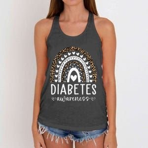 In November We Wear Blue Diabetes Awareness Month Women's Knotted Racerback Tank