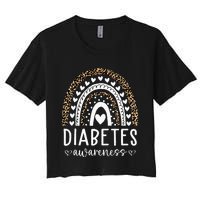 In November We Wear Blue Diabetes Awareness Month Women's Crop Top Tee