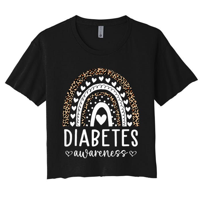 In November We Wear Blue Diabetes Awareness Month Women's Crop Top Tee