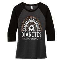 In November We Wear Blue Diabetes Awareness Month Women's Tri-Blend 3/4-Sleeve Raglan Shirt