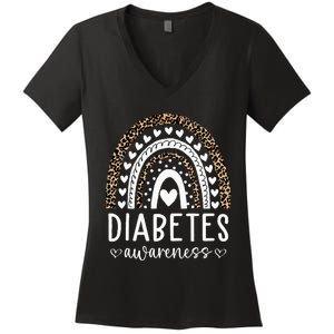 In November We Wear Blue Diabetes Awareness Month Women's V-Neck T-Shirt