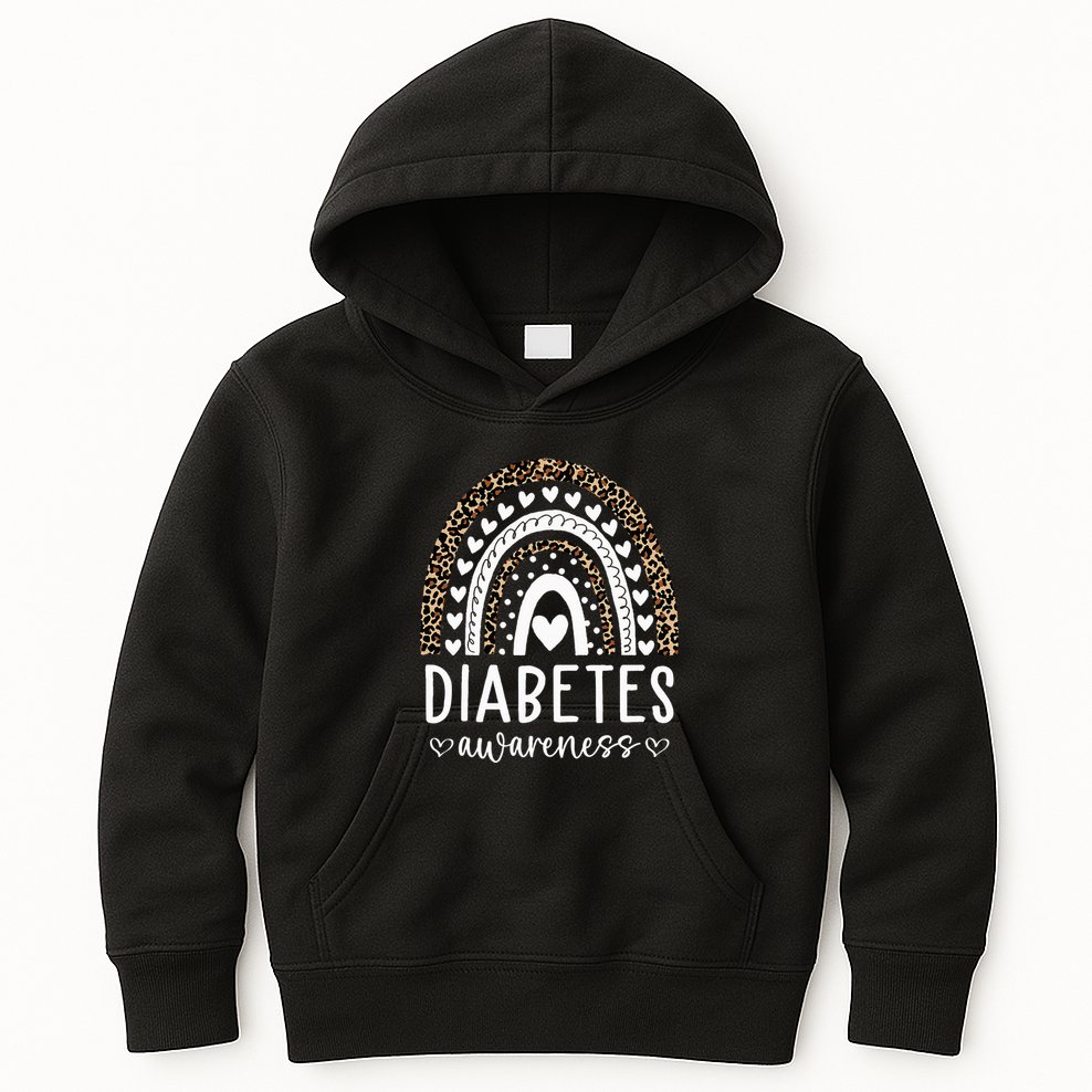 In November We Wear Blue Diabetes Awareness Month Kids Hoodie