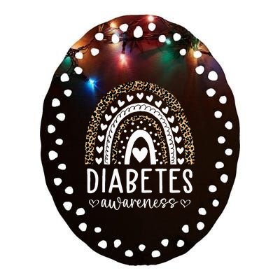 In November We Wear Blue Diabetes Awareness Month Ceramic Oval Ornament