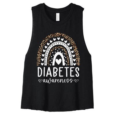 In November We Wear Blue Diabetes Awareness Month Women's Racerback Cropped Tank