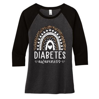 In November We Wear Blue Diabetes Awareness Month Women's Tri-Blend 3/4-Sleeve Raglan Shirt