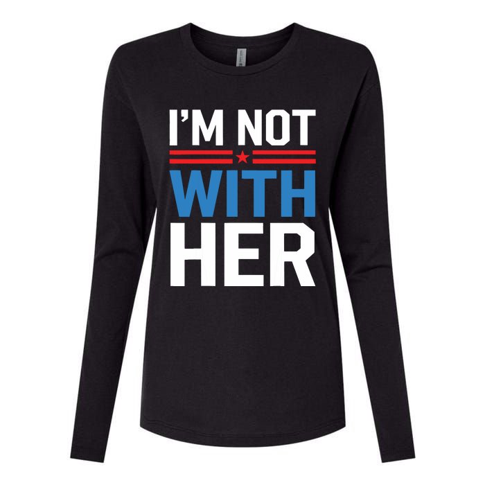 IM Not With Her Kamala Harris 2024 Presidential Election Womens Cotton Relaxed Long Sleeve T-Shirt