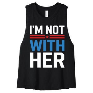 IM Not With Her Kamala Harris 2024 Presidential Election Women's Racerback Cropped Tank