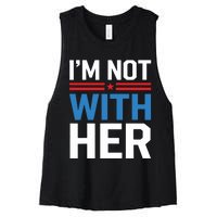 IM Not With Her Kamala Harris 2024 Presidential Election Women's Racerback Cropped Tank