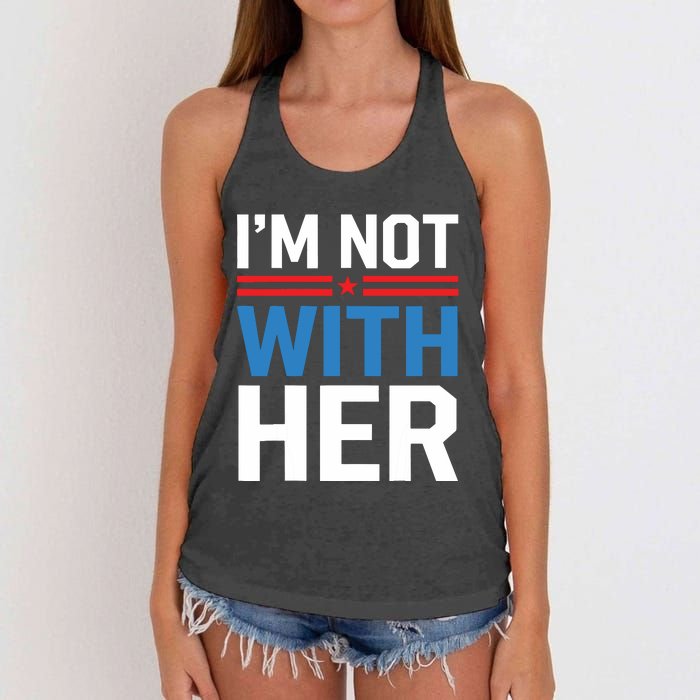 IM Not With Her Kamala Harris 2024 Presidential Election Women's Knotted Racerback Tank