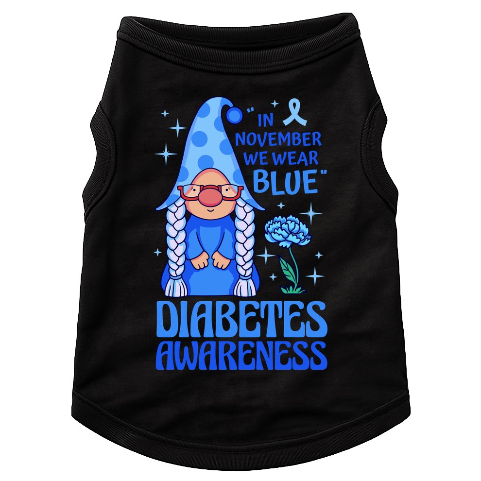 In November We Wear Blue For Diabetes Awareness Doggie Tank