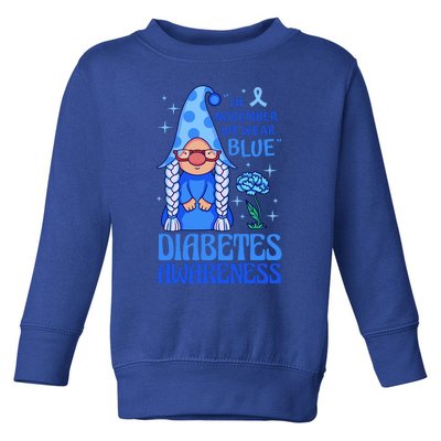 In November We Wear Blue For Diabetes Awareness Toddler Sweatshirt