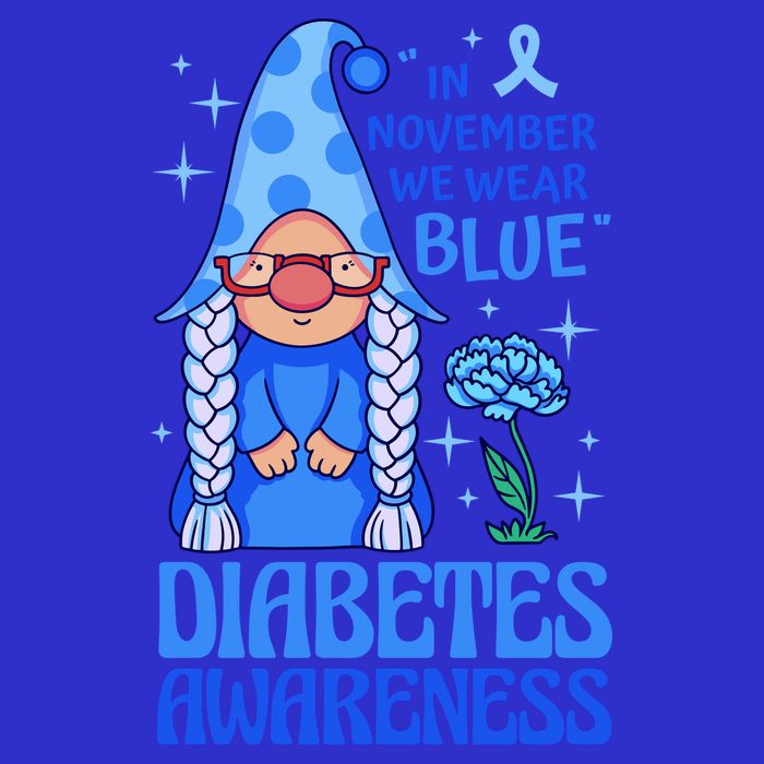 In November We Wear Blue For Diabetes Awareness Kids Hoodie