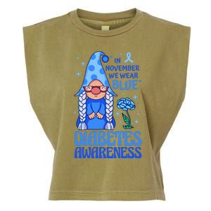 In November We Wear Blue For Diabetes Awareness Garment-Dyed Women's Muscle Tee