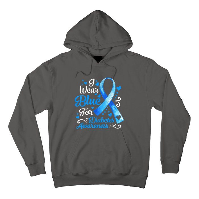 In November We Wear Blue Ribbon Diabetes Awareness Month Hoodie