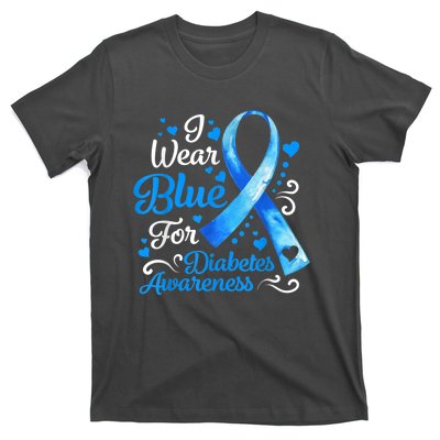 In November We Wear Blue Ribbon Diabetes Awareness Month T-Shirt