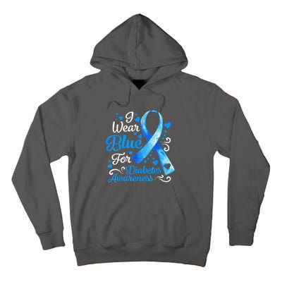 In November We Wear Blue Ribbon Diabetes Awareness Month Tall Hoodie