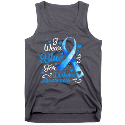 In November We Wear Blue Ribbon Diabetes Awareness Month Tank Top