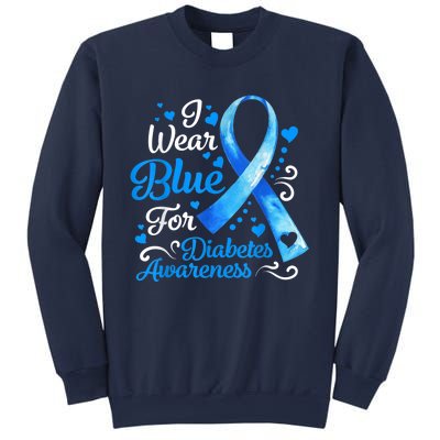 In November We Wear Blue Ribbon Diabetes Awareness Month Sweatshirt