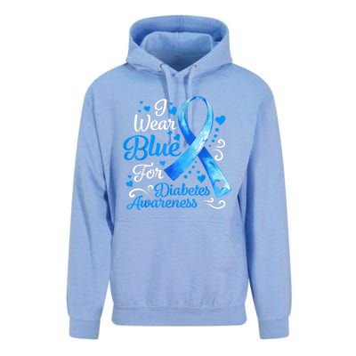 In November We Wear Blue Ribbon Diabetes Awareness Month Unisex Surf Hoodie