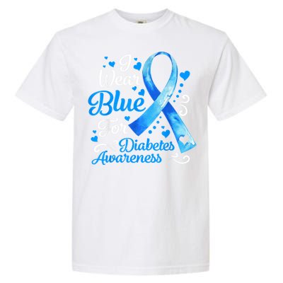 In November We Wear Blue Ribbon Diabetes Awareness Month Garment-Dyed Heavyweight T-Shirt