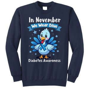 In November We Wear Blue Thanksgiving Diabetes Awareness Sweatshirt