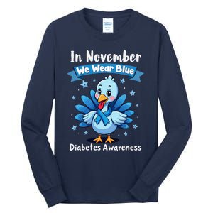 In November We Wear Blue Thanksgiving Diabetes Awareness Tall Long Sleeve T-Shirt