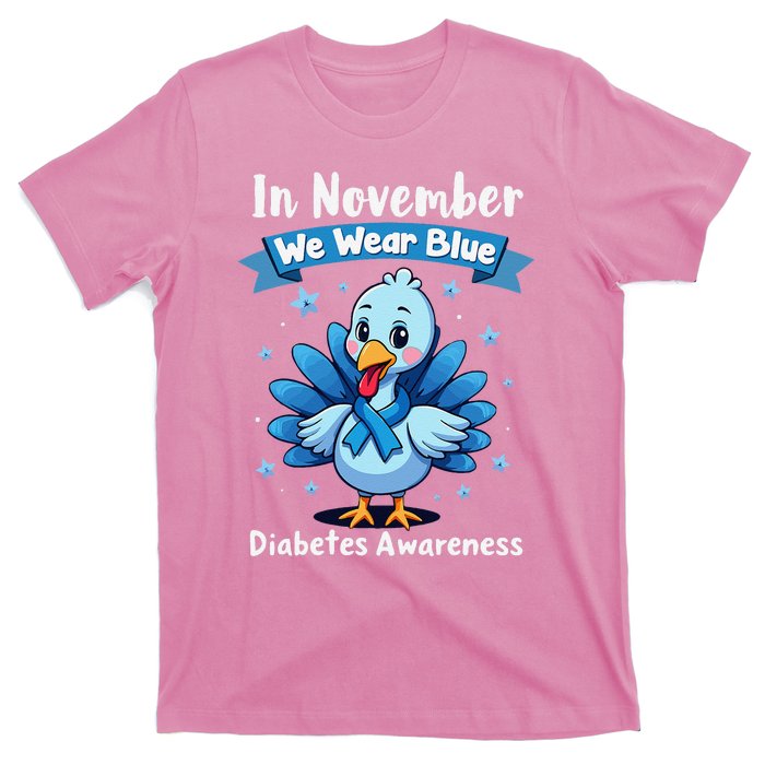 In November We Wear Blue Thanksgiving Diabetes Awareness T-Shirt