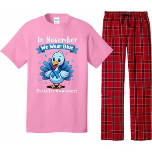 In November We Wear Blue Thanksgiving Diabetes Awareness Pajama Set