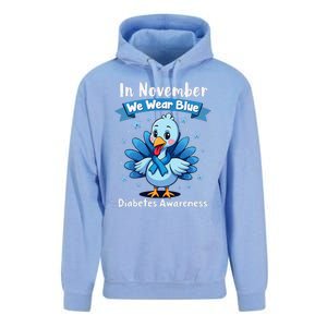 In November We Wear Blue Thanksgiving Diabetes Awareness Unisex Surf Hoodie