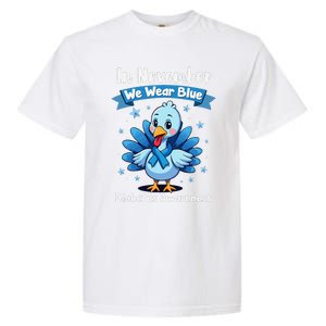 In November We Wear Blue Thanksgiving Diabetes Awareness Garment-Dyed Heavyweight T-Shirt