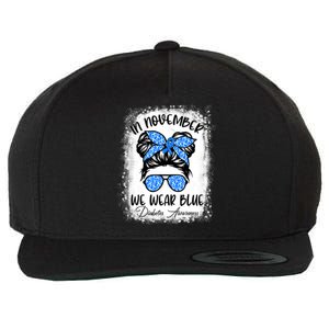 In November We Wear Blue Support Squad Diabetes Awareness Wool Snapback Cap