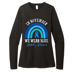 In November We Wear Blue Diabetes Awareness Rainbow Womens CVC Long Sleeve Shirt