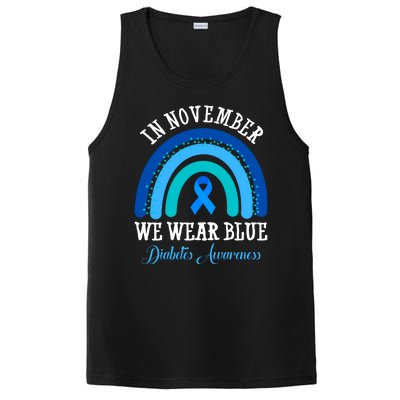 In November We Wear Blue Diabetes Awareness Rainbow PosiCharge Competitor Tank