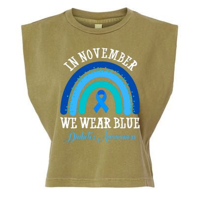 In November We Wear Blue Diabetes Awareness Rainbow Garment-Dyed Women's Muscle Tee