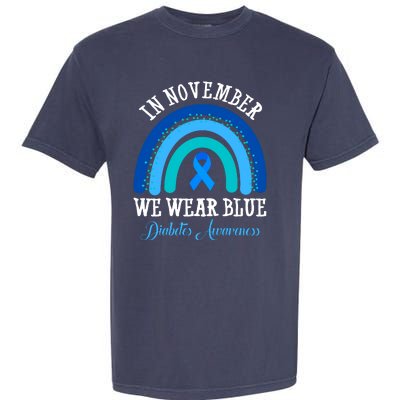 In November We Wear Blue Diabetes Awareness Rainbow Garment-Dyed Heavyweight T-Shirt