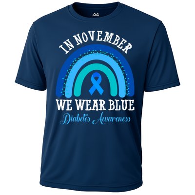 In November We Wear Blue Diabetes Awareness Rainbow Cooling Performance Crew T-Shirt