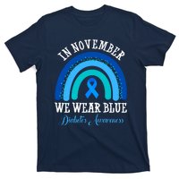 In November We Wear Blue Diabetes Awareness Rainbow T-Shirt