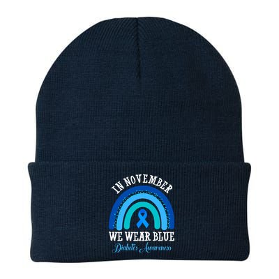 In November We Wear Blue Diabetes Awareness Rainbow Beanie