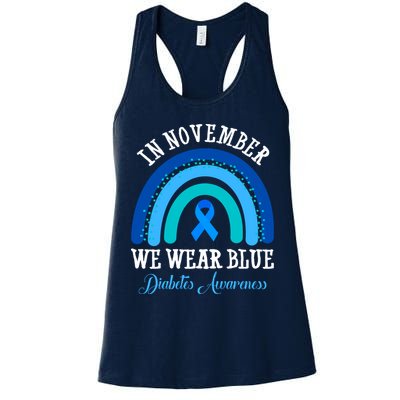 In November We Wear Blue Diabetes Awareness Rainbow Womens Tank Top