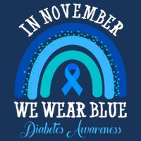In November We Wear Blue Diabetes Awareness Rainbow Baby Bodysuit