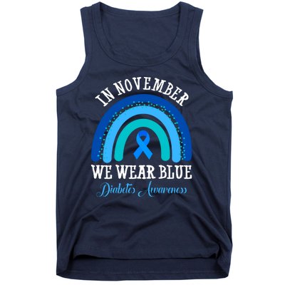 In November We Wear Blue Diabetes Awareness Rainbow Tank Top