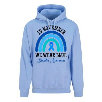 In November We Wear Blue Diabetes Awareness Rainbow Unisex Surf Hoodie