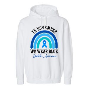 In November We Wear Blue Diabetes Awareness Rainbow Garment-Dyed Fleece Hoodie