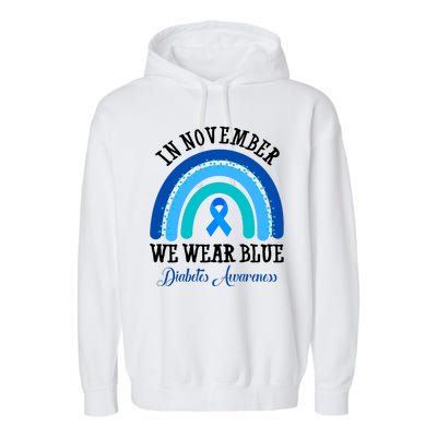 In November We Wear Blue Diabetes Awareness Rainbow Garment-Dyed Fleece Hoodie