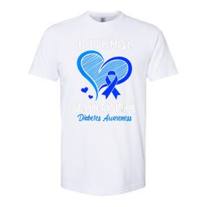 In November We Wear Blue Diabetes Awareness Ribbon Heart Softstyle CVC T-Shirt