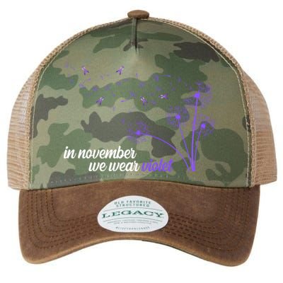 In November We Wear Violet Alzheimer Awareness Legacy Tie Dye Trucker Hat