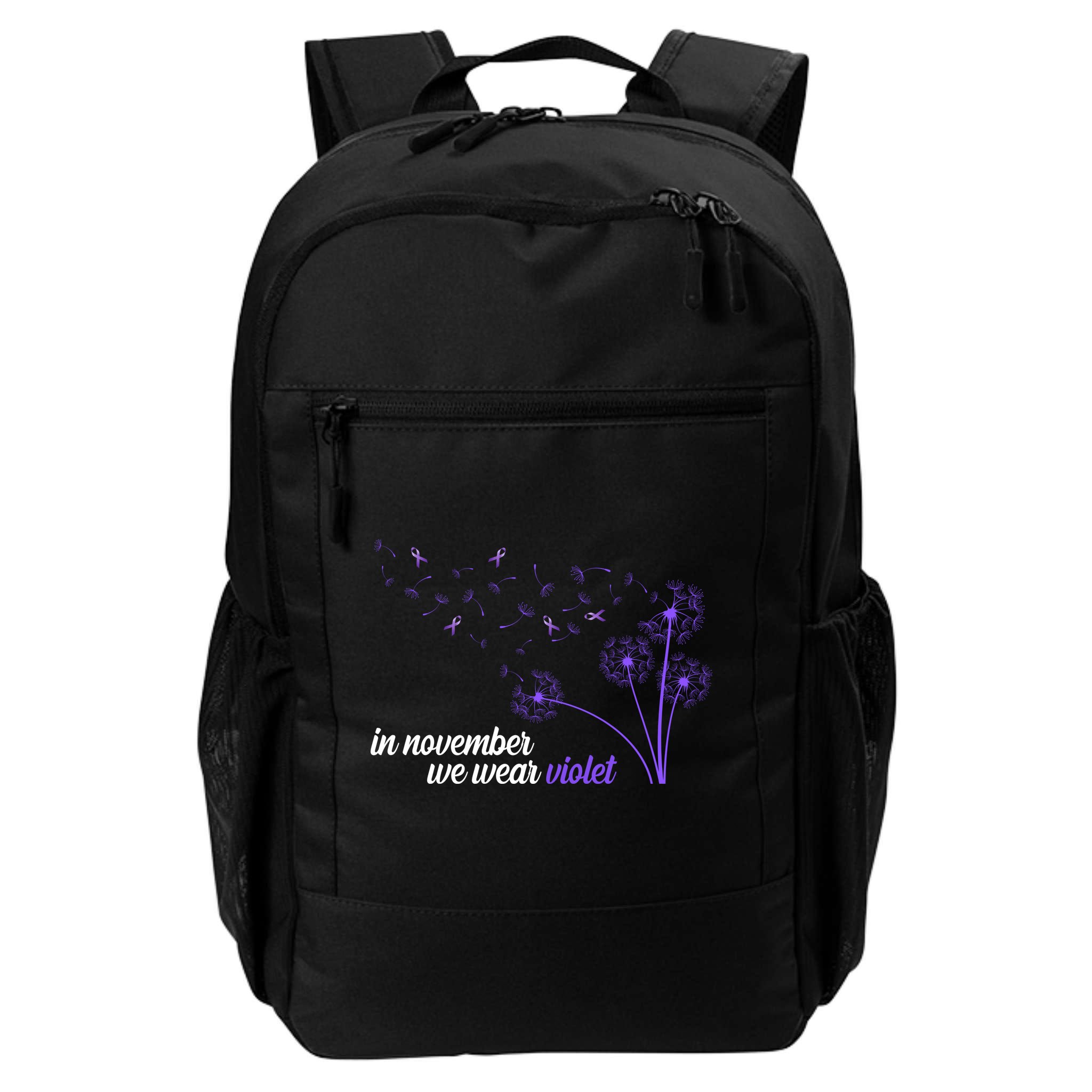 In November We Wear Violet Alzheimer Awareness Backpack