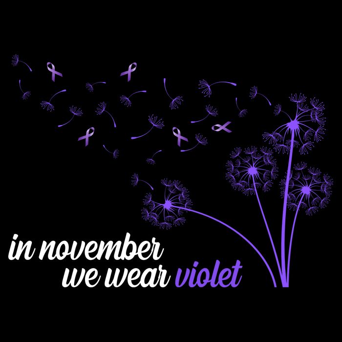 In November We Wear Violet Alzheimer Awareness Backpack