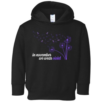 In November We Wear Violet Alzheimer Awareness Toddler Hoodie